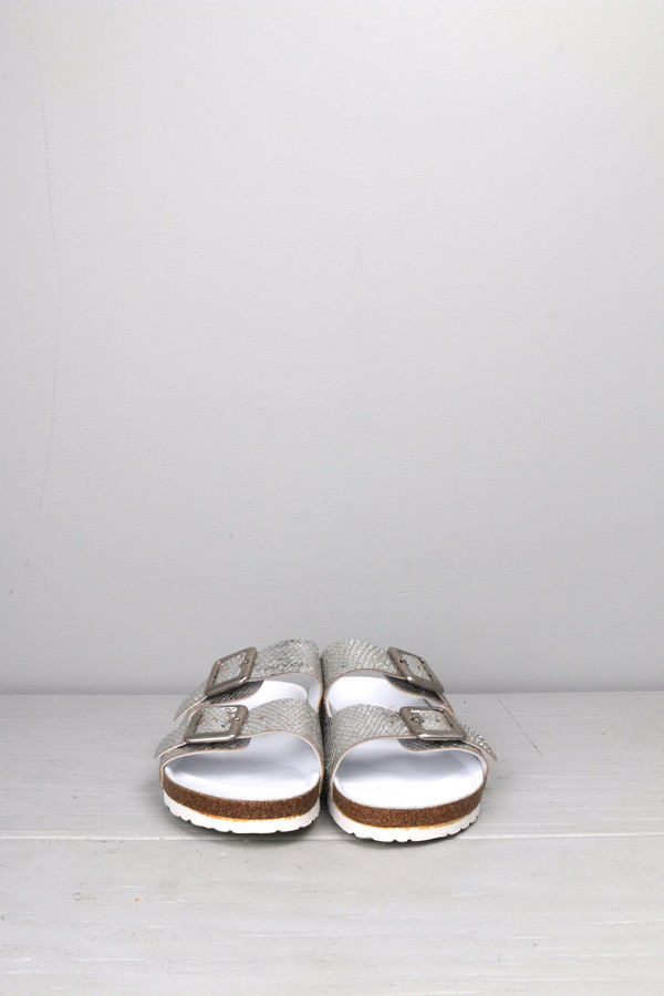 Leather Crown Silver Double Strap Sandal Leather Crown Silver Double Strap Sandal