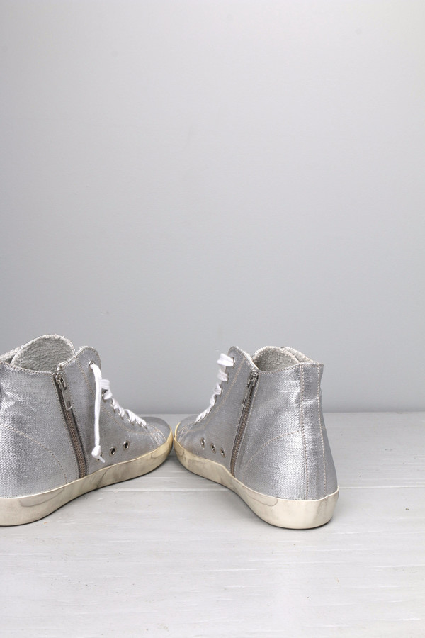 Leather Crown Silver High Top Leather Crown Silver High Top
