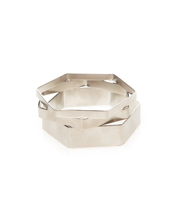 Darios Silver Hexagonal Bangles Darios Silver Hexagonal Bangles