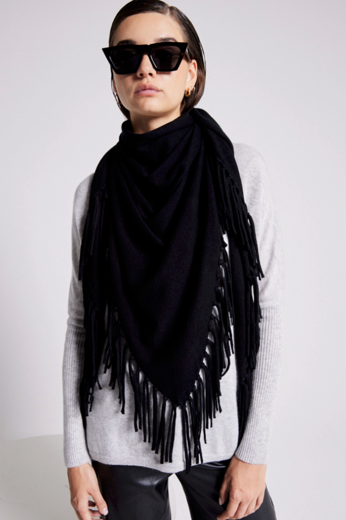 cashmere fringe scarf