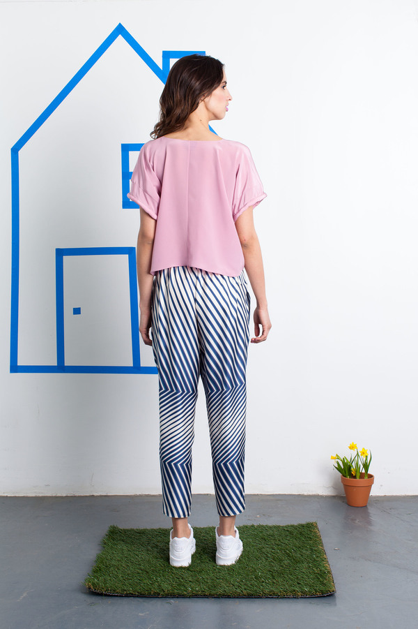 Tia Cibani Ankle Crop Silk Track Pants Tia Cibani Ankle Crop Silk Track Pants