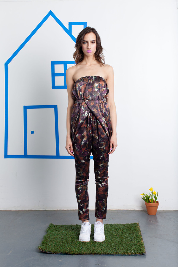 Tia Cibani Draped Overlay Bandeau Jumpsuit Tia Cibani Draped Overlay Bandeau Jumpsuit