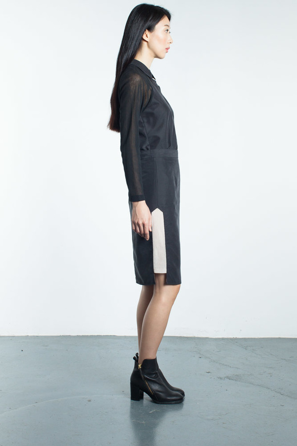 Mandarin & General Windowpane Skirt Mandarin & General Windowpane Skirt