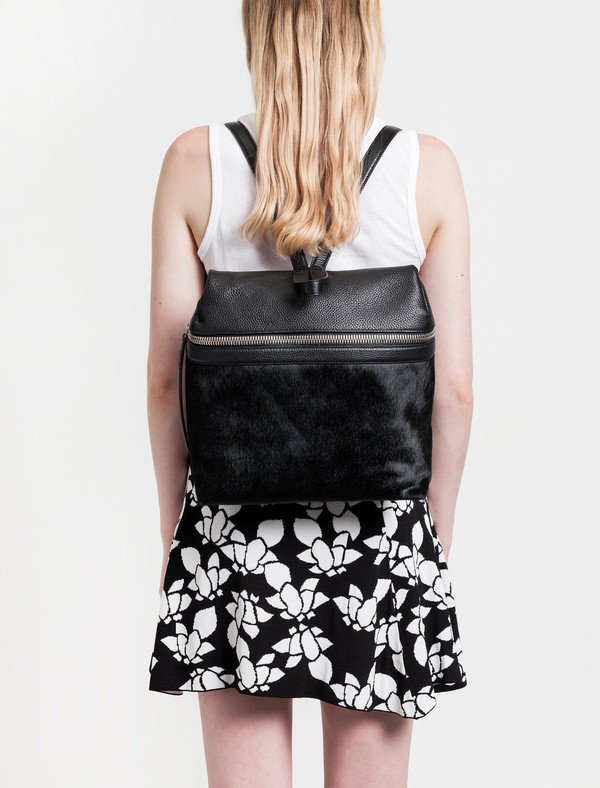Kara Calf Hair Backpack Black Kara Calf Hair Backpack Black