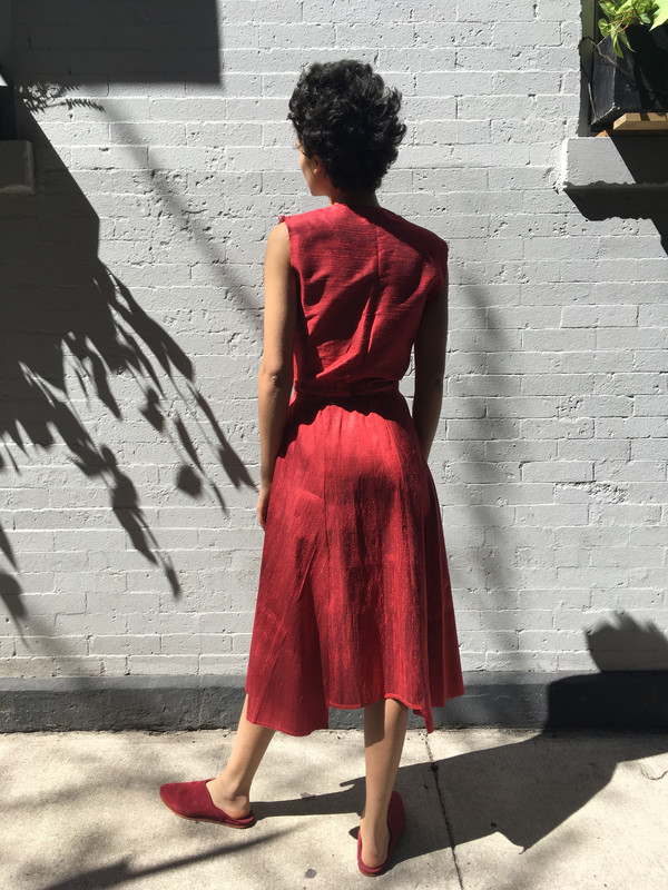 Alexa Stark Red Silk Wrap Dress Alexa Stark Red Silk Wrap Dress