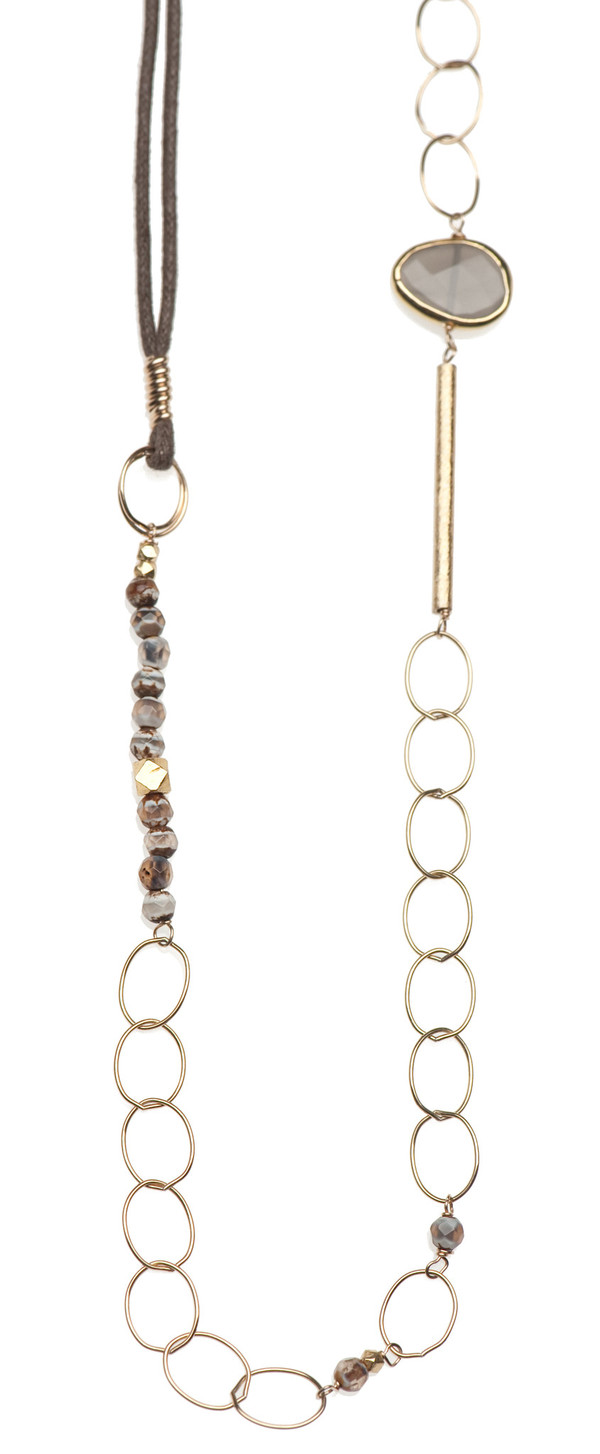 Bloom Mongolian Agate Moonstone Rondelle Necklace Bloom Mongolian Agate Moonstone Rondelle Necklace