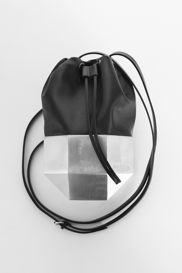 Persephoni Leather/Steel 02 Drawstring Bag Persephoni Leather/Steel 02 Drawstring Bag