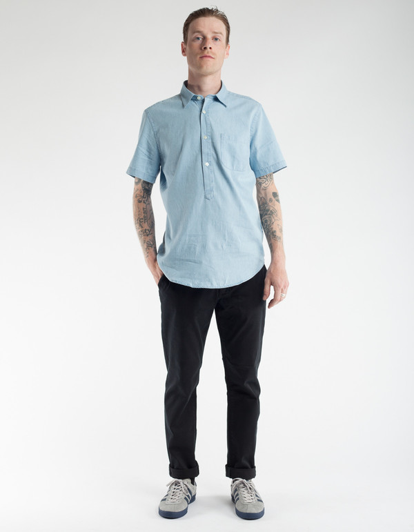 Portuguese Flannel Caue Short Sleeve Shirt Light Blue Portuguese Flannel Caue Short Sleeve Shirt Light Blue