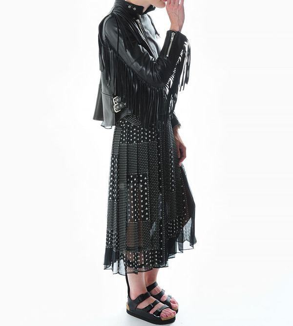 Sacai Luck Fringed Leather Motorcycle Jacket Sacai Luck Fringed Leather Motorcycle Jacket