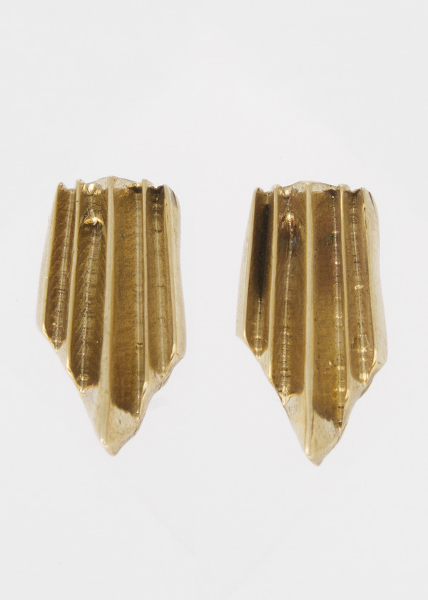 short wake earrings - brass short wake earrings - brass