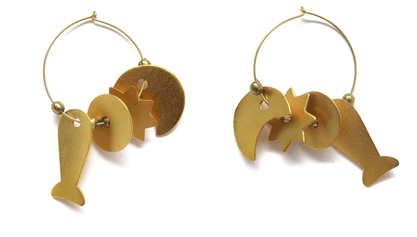 Gold charm hoops Gold charm hoops