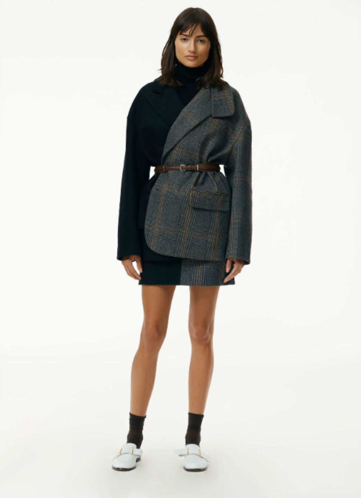 Tibi Double Layer Belt Dark Brown Garmentory