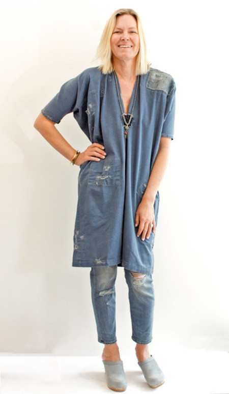 brown denim dress