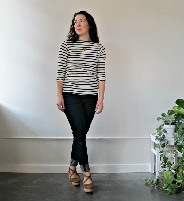 Juniper Boatneck in Navy and White Stripe by Curator Juniper Boatneck in Navy and White Stripe by Curator