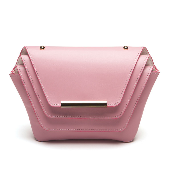 Ellia Wang Geometry Layer Clutch in Baby Pink Leather Ellia Wang Geometry Layer Clutch in Baby Pink Leather