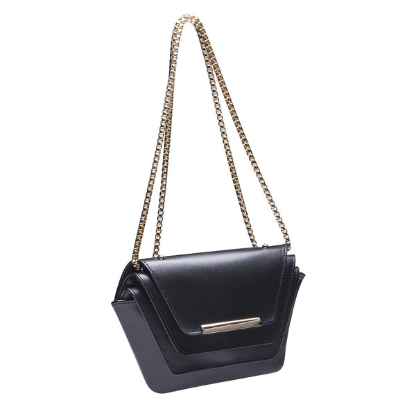 Ellia Wang Geometry Layer Clutch in Black Leather Ellia Wang Geometry Layer Clutch in Black Leather