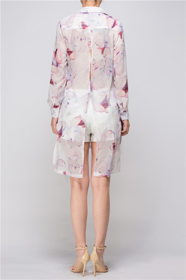 Few Moda Light Weight Floral Long Shirt Few Moda Light Weight Floral Long Shirt