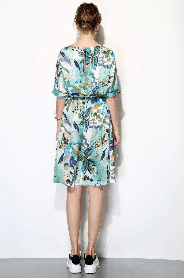 Few Moda Silk Tropical Print Midi Dress Few Moda Silk Tropical Print Midi Dress