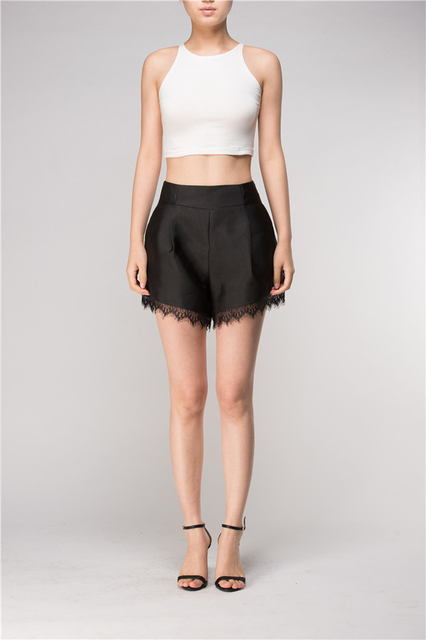 Few Moda Tailored Shorts with Lace Hem Few Moda Tailored Shorts with Lace Hem
