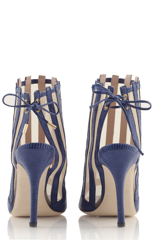 Konstantina Tzovolou Xena Navy Leather and Mesh High Sandal Konstantina Tzovolou Xena Navy Leather and Mesh High Sandal
