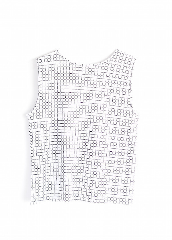Ilana Kohn Jersey Muscle Tank | White Grid Ilana Kohn Jersey Muscle Tank | White Grid