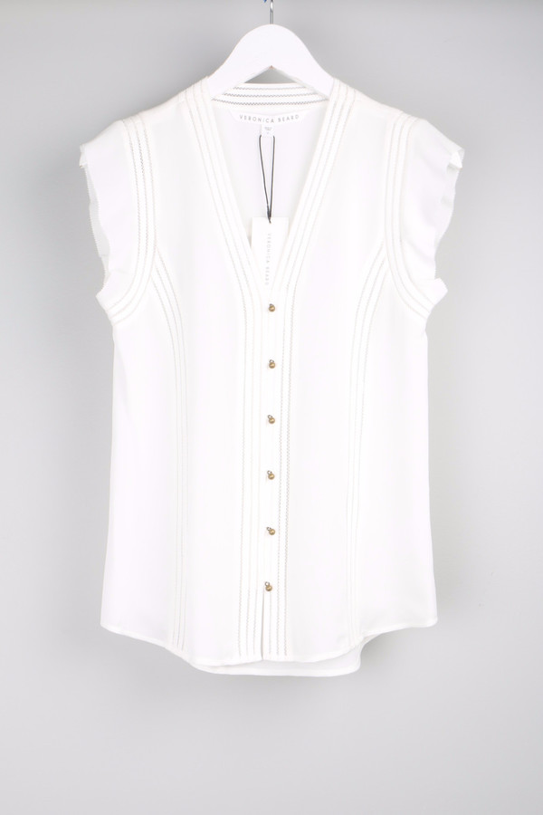 Veronica Beard Fulton Flutter Sleeve Ivory Veronica Beard Fulton Flutter Sleeve Ivory