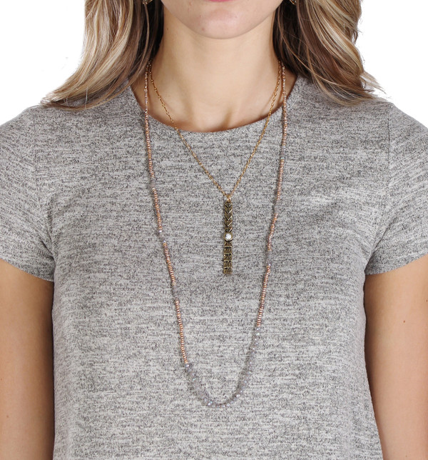 James and Jezebelle Labradorite Seed Pearl Necklace James and Jezebelle Labradorite Seed Pearl Necklace