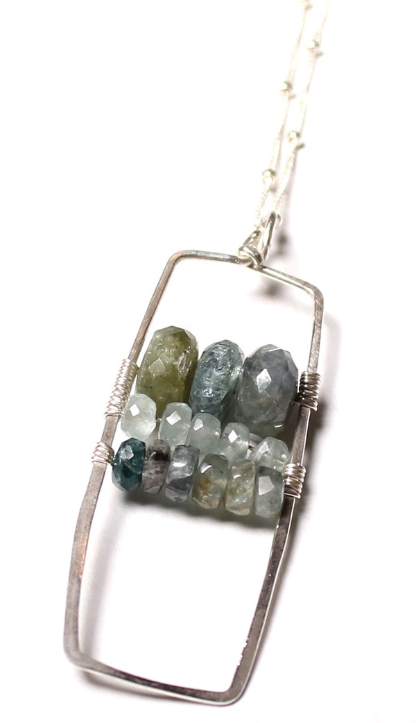 James and Jezebelle Moss Aqua Marine Paddle Necklace James and Jezebelle Moss Aqua Marine Paddle Necklace