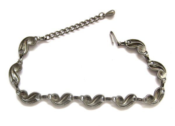 Vintage Silver Floral Link Necklace Vintage Silver Floral Link Necklace