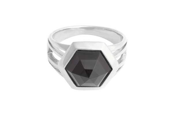 Shahla Karimi Hex Set Ring with Onyx Shahla Karimi Hex Set Ring with Onyx