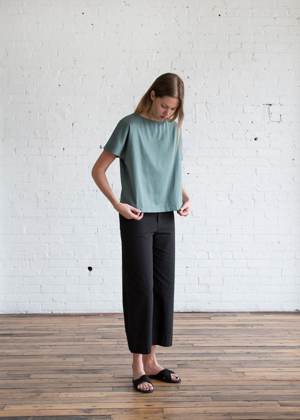 Black Crane Boat Neck Top Dark Forest Black Crane Boat Neck Top Dark Forest