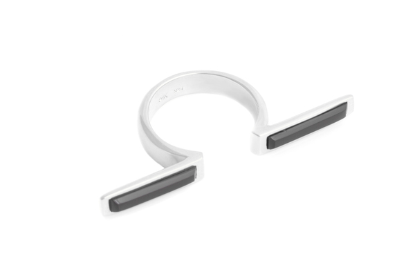 Shahla Karimi In-Between Bars Ring with Onyx Shahla Karimi In-Between Bars Ring with Onyx