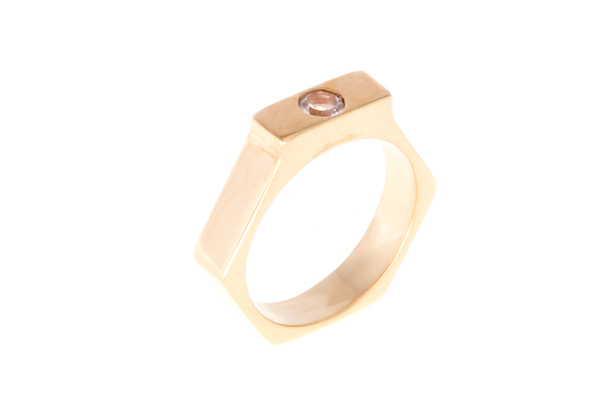 Shahla Karimi Single Honey Stacker with White Topaz - Thin Shahla Karimi Single Honey Stacker with White Topaz - Thin