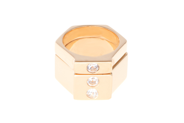Shahla Karimi Single Honey Stacker with White Topaz - Wide Shahla Karimi Single Honey Stacker with White Topaz - Wide