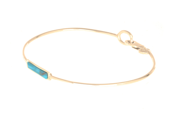 Shahla Karimi Bar Bangle with Turquoise Shahla Karimi Bar Bangle with Turquoise