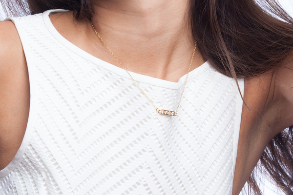Shahla Karimi Bar Necklace with White Topaz Shahla Karimi Bar Necklace with White Topaz