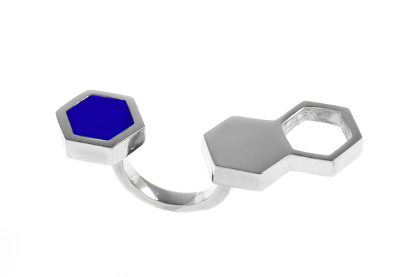 Shahla Karimi In-Between Honey Ring with Lapis Shahla Karimi In-Between Honey Ring with Lapis