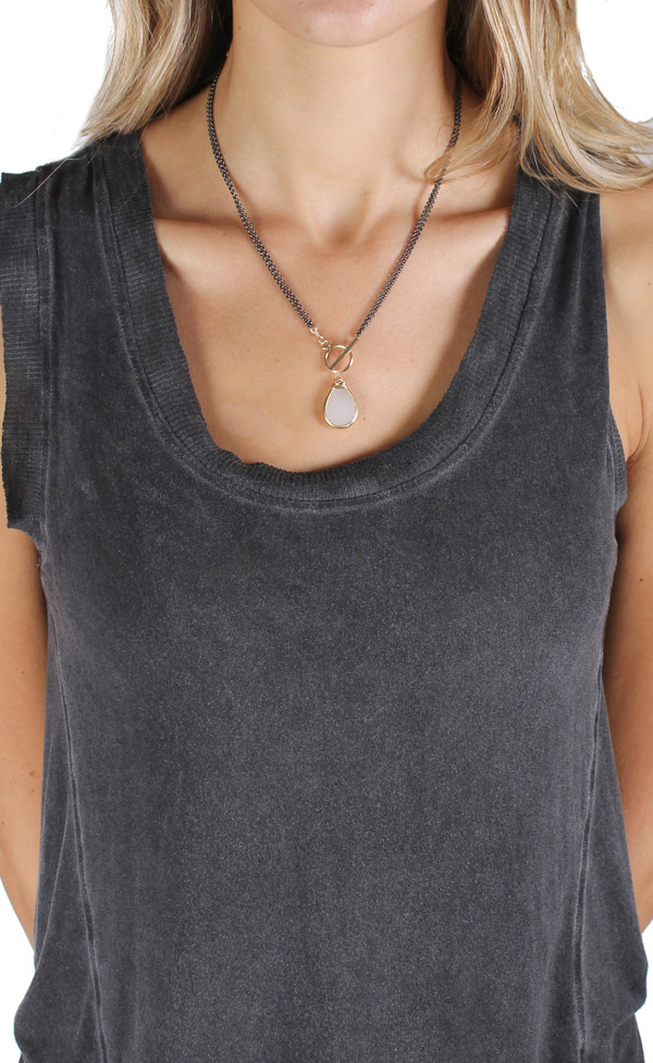 Bloom White Drusy Rolo Toggle Necklace Bloom White Drusy Rolo Toggle Necklace