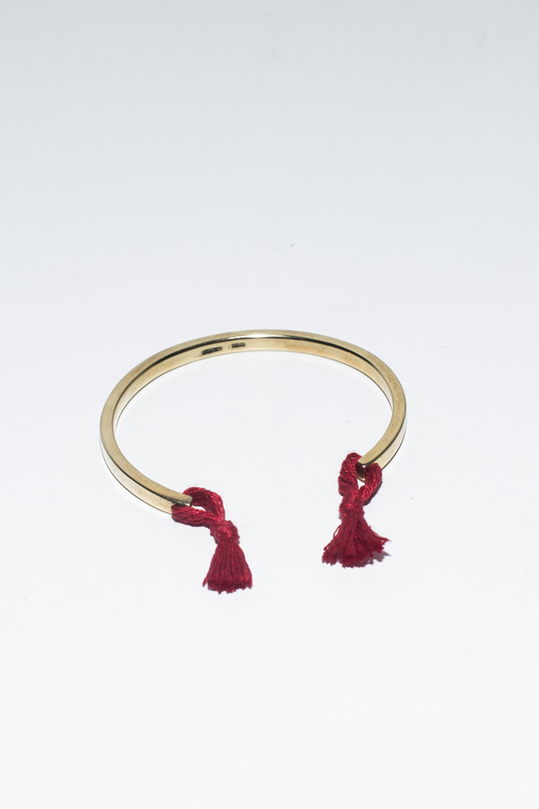 Nikolai Rose Red Knotted Cuff- Gold Tone Nikolai Rose Red Knotted Cuff- Gold Tone