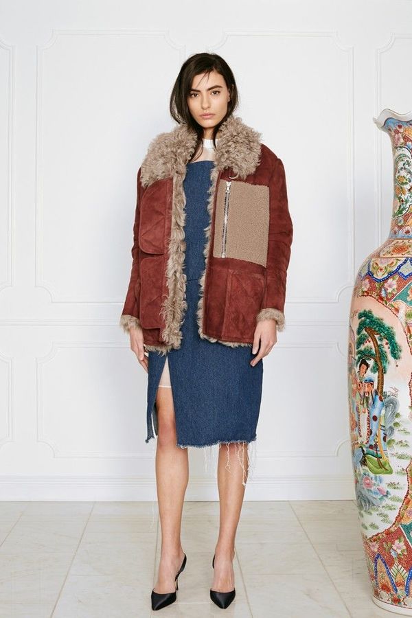 Sandy Liang Ines Shearling Coat Sandy Liang Ines Shearling Coat