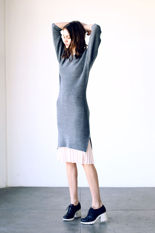 Cosette Cecilia Sweater Dress Light Grey Cosette Cecilia Sweater Dress Light Grey