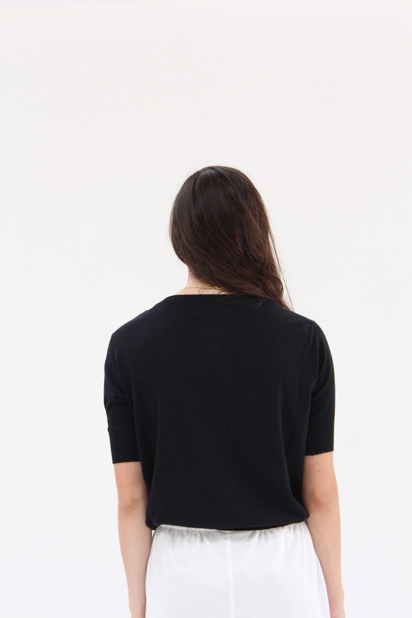 Beklina Cotton Knit Top Black Beklina Cotton Knit Top Black