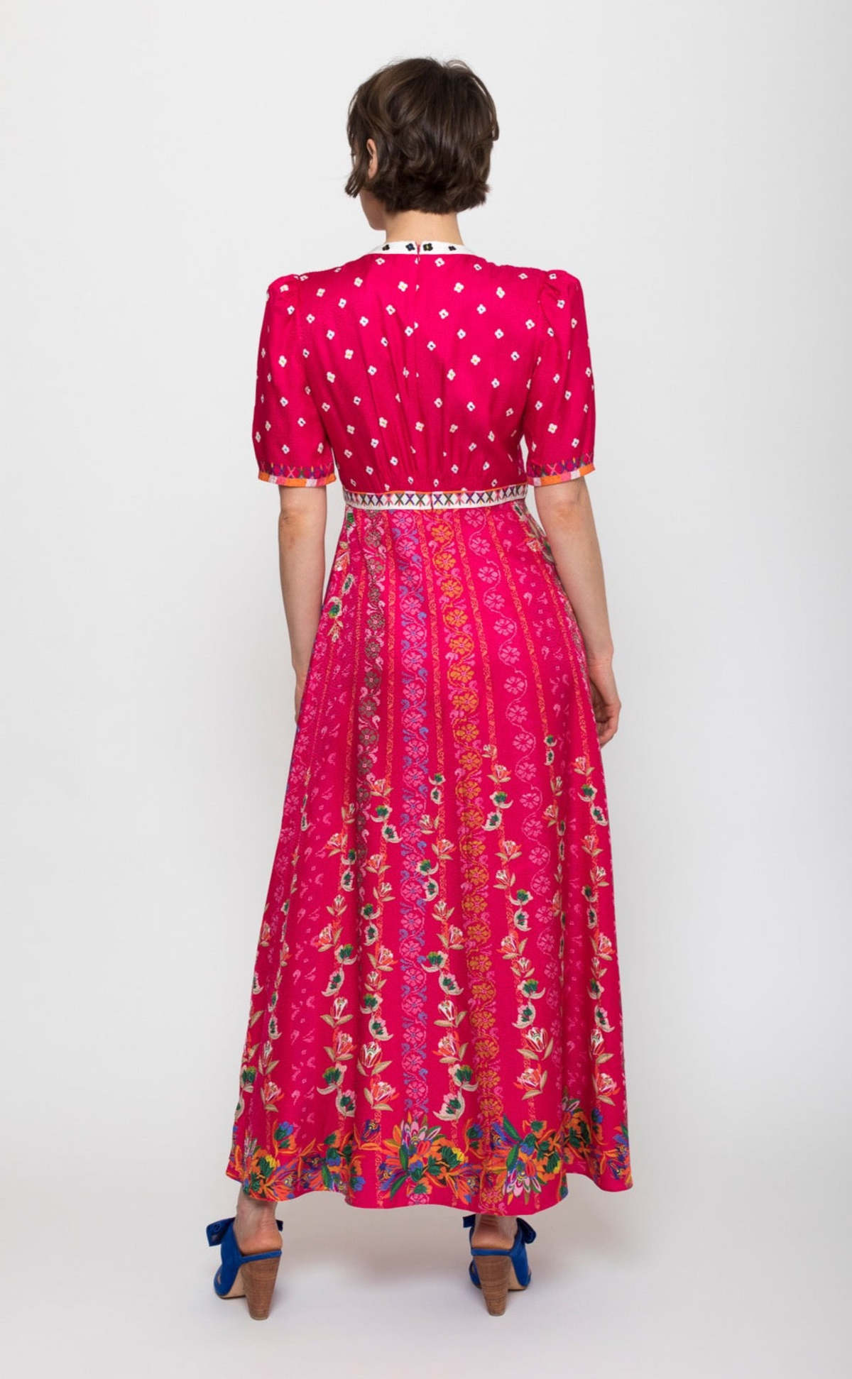 Saloni Tabitha Dress Fuchsia Falls print Garmentory