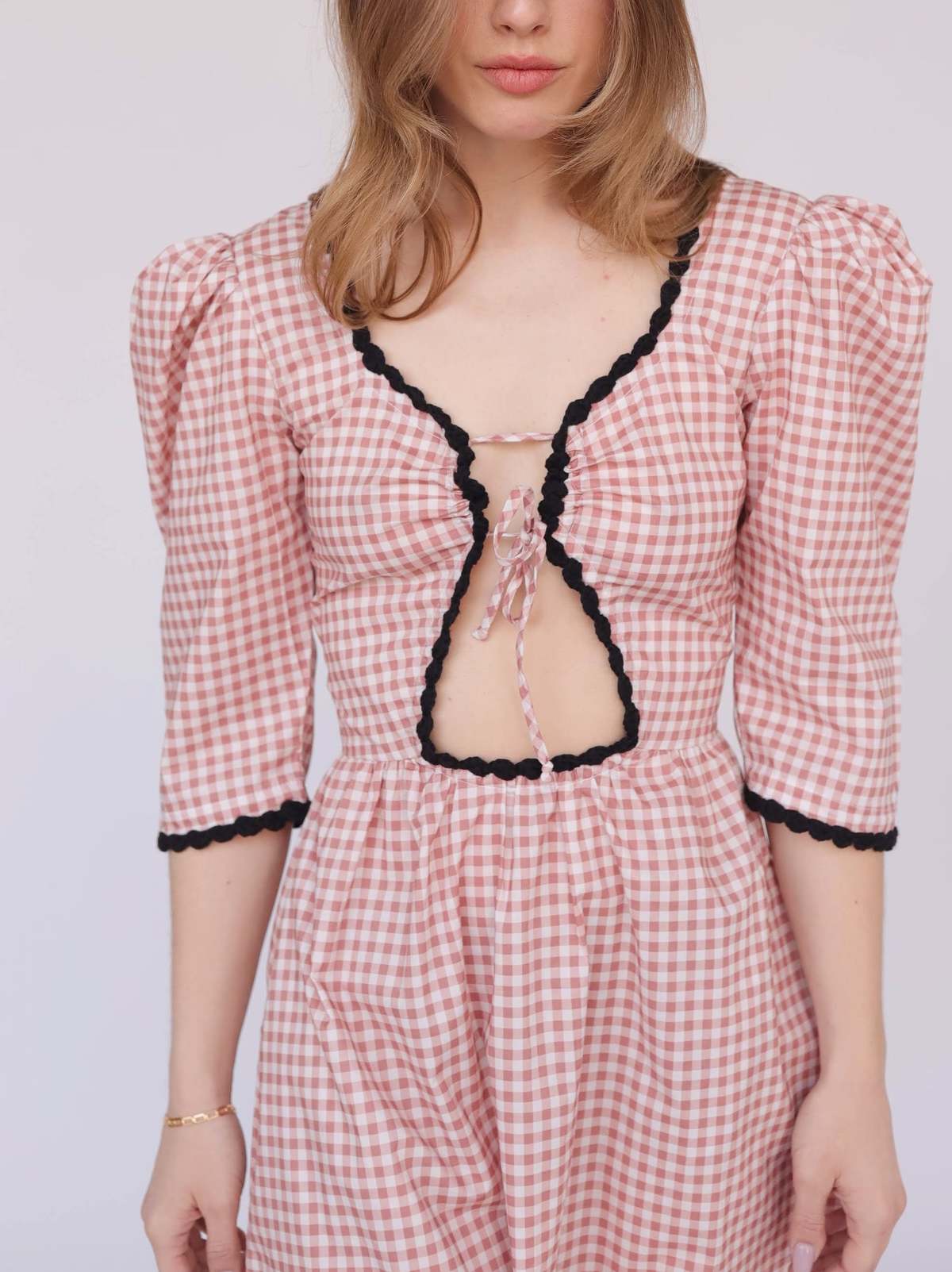 Tach Clothing Ilse Cotton Dress Brick Gingham Garmentory