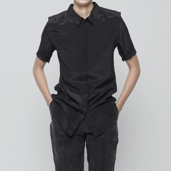 7115 by Szeki Short Sleeve Silk Button Down 7115 by Szeki Short Sleeve Silk Button Down