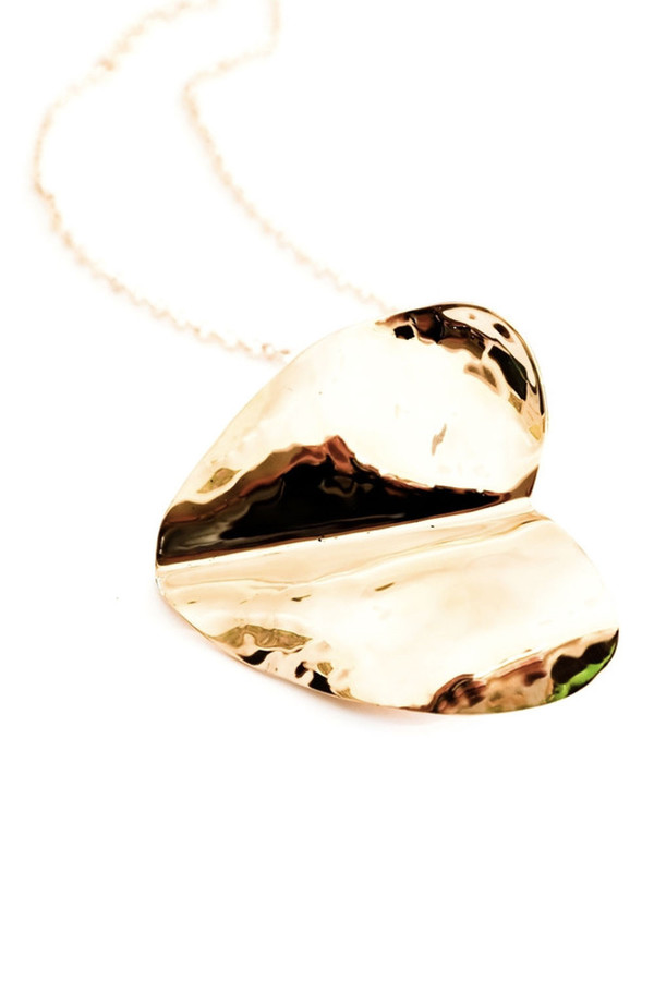 Bisjoux Beaten Heart Pendant Necklace Bisjoux Beaten Heart Pendant Necklace