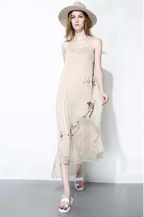 Few Moda Chinese Painted Maxi Dress Few Moda Chinese Painted Maxi Dress