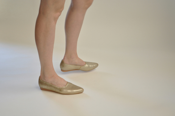 The Palatines "paratus" high vamp wedge | textured gold The Palatines "paratus" high vamp wedge | textured gold