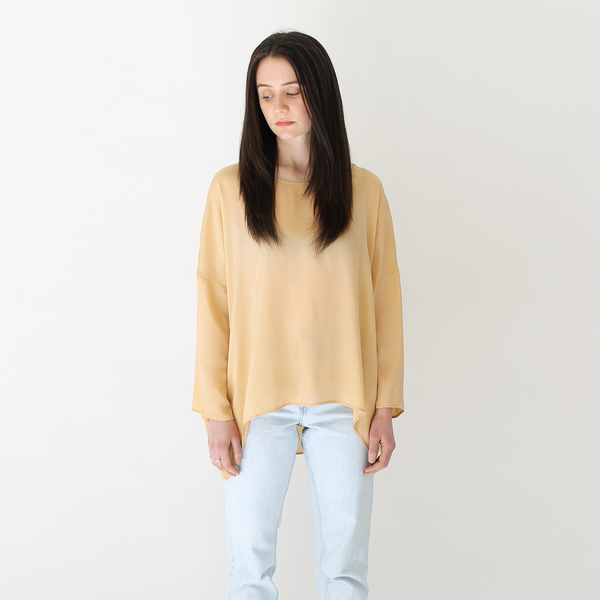 Revisited silk pullover ochre Revisited silk pullover ochre