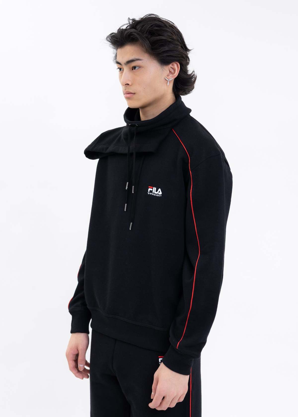 FILA Y/PROJECT DOUBLE BLACK HOODIE NECK 